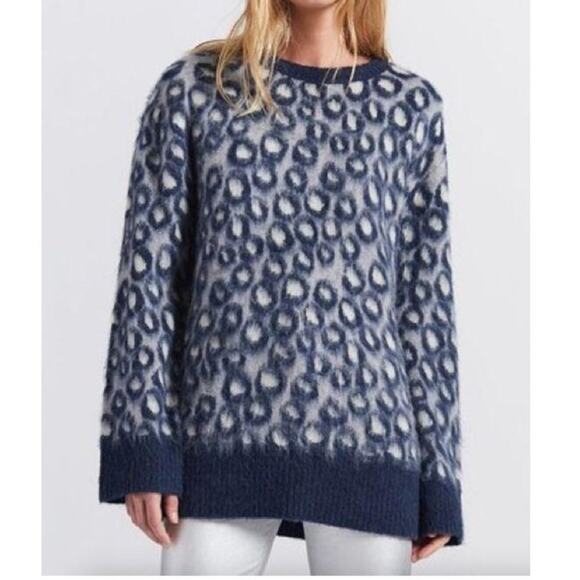 Current/Elliott The Cali Oversized Leopard Print Sweater - Picture 2 of 9